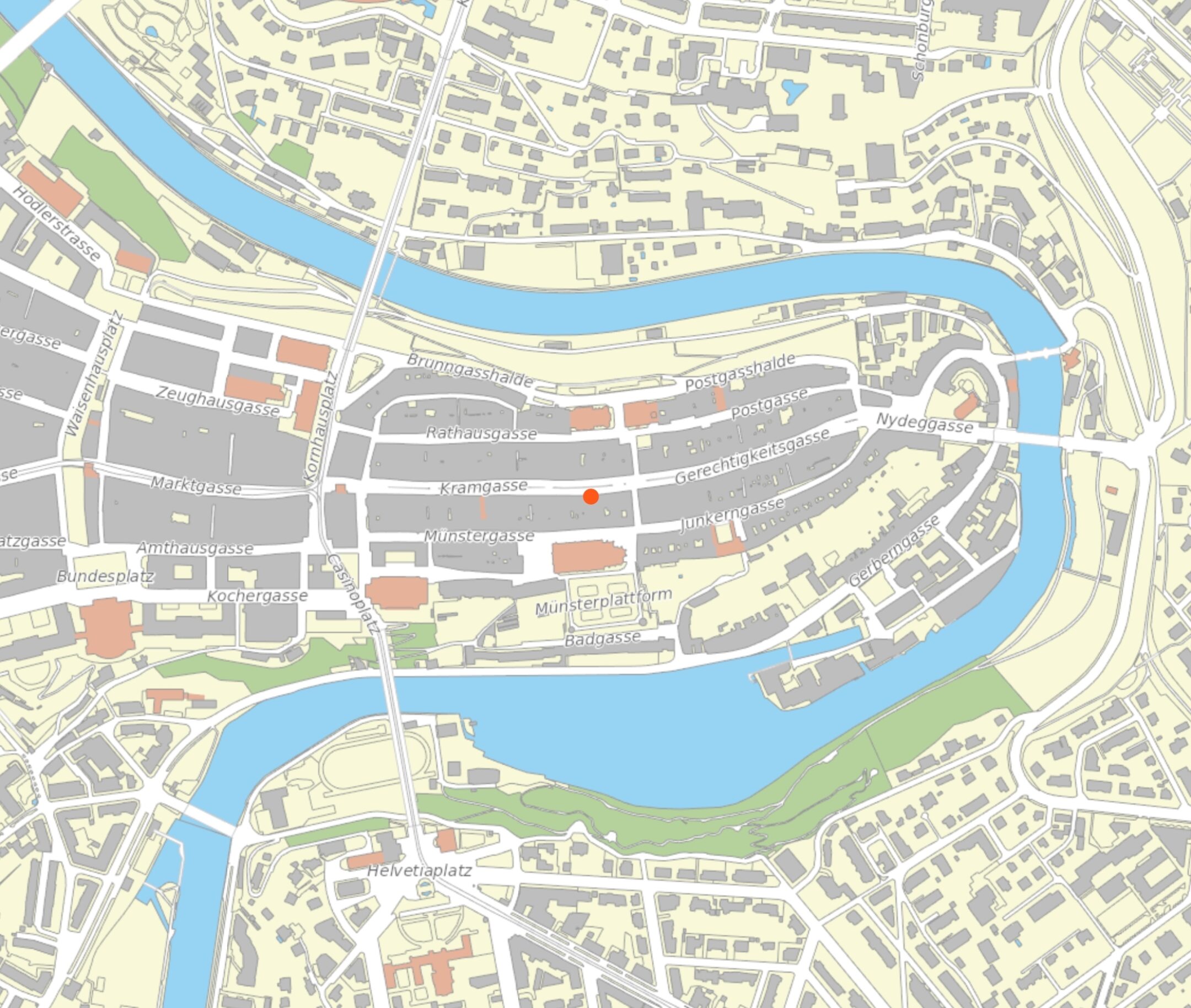 Situationsplan: Kramgasse 7 in der Berner Altstadt